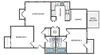 Indigo Apartments 2 bedroom 2 bath Beech 2D floor plan